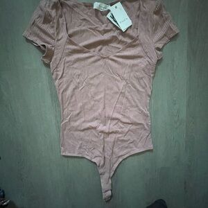 Elodie Pink Ribbed Bodysuit